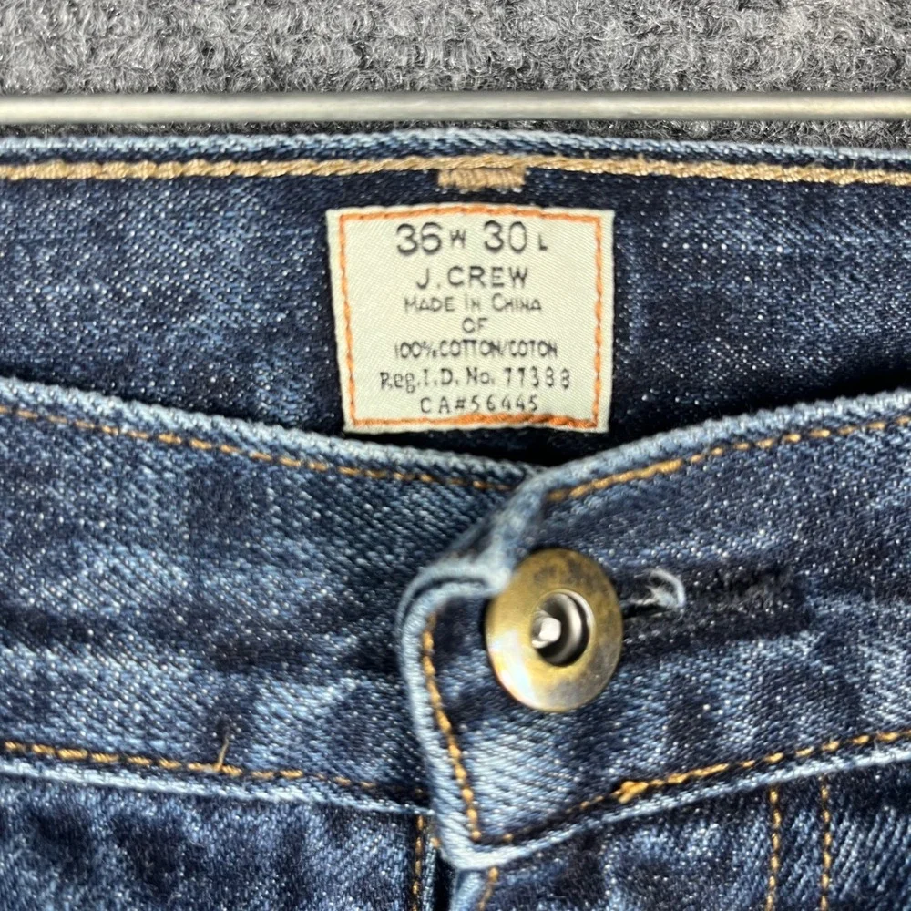 J.Crew Vintage Bootcut Jeans Mens 36 Blue Medium Wash Whiskered Denim 77388